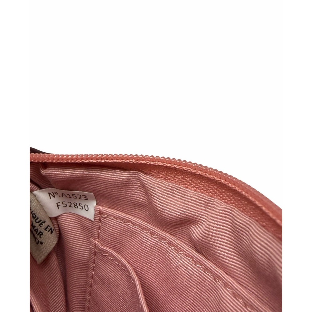 Coach Pebbled‎ Leather Zip Top Pouch Wristlet Pink Wallet F52850 - Picture 7 of 7